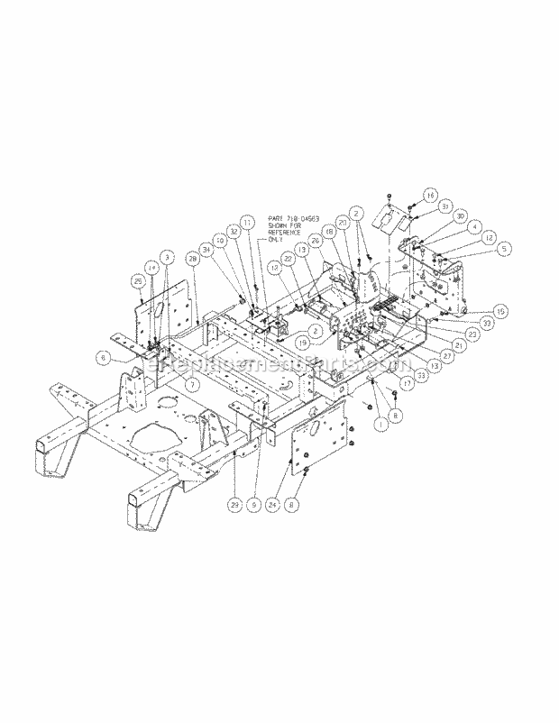 Frame Assembly Diagram and Parts List for S7237-KW 53AI8DU8050 Cub Cadet Sprayer